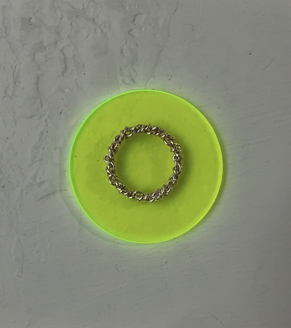 rope ring on neon acrylic