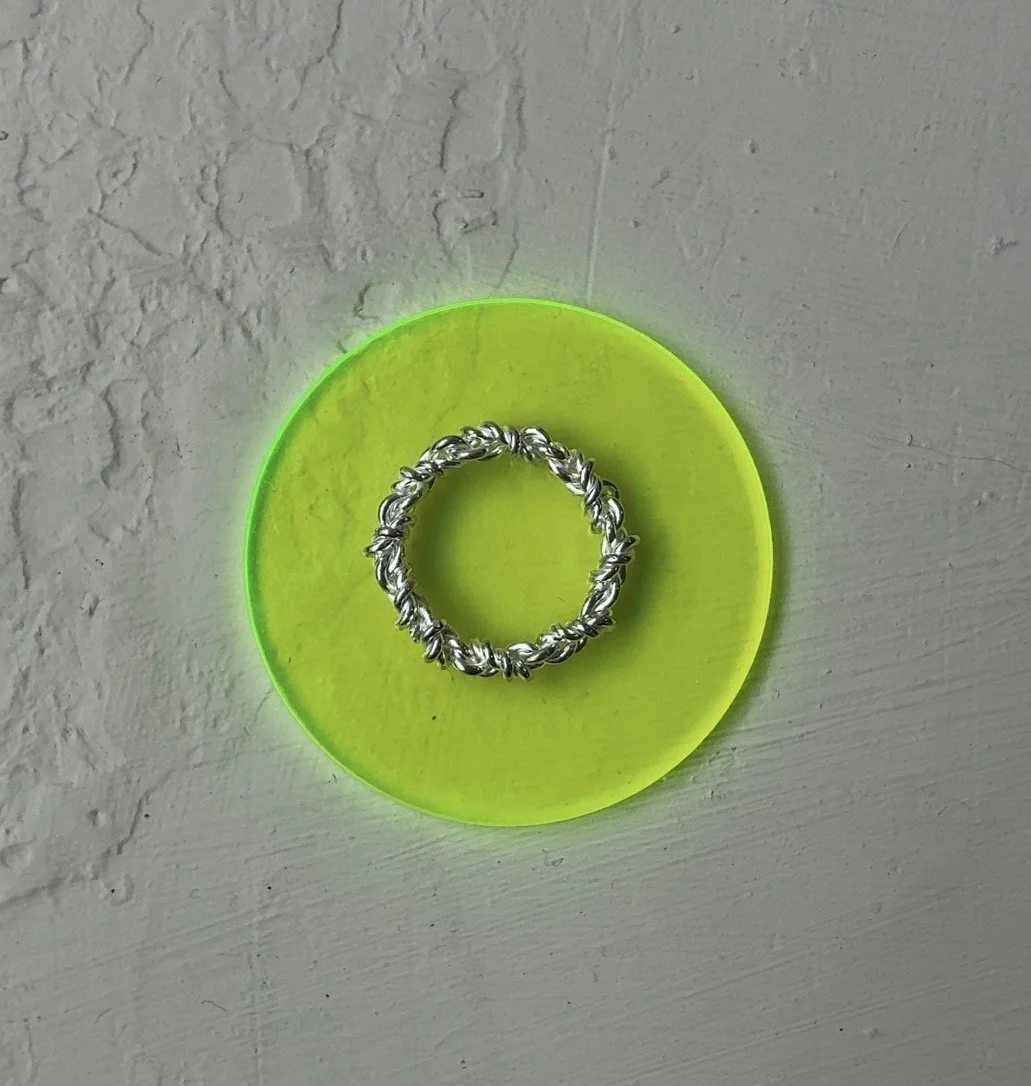 Rope ring laid on acrylic