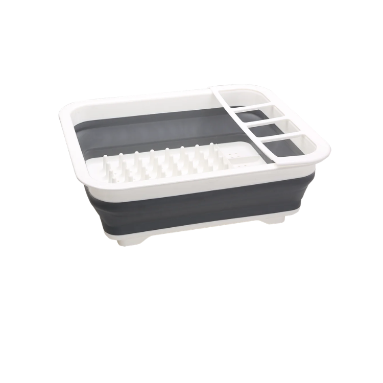 Collapsible-Wares Dish Rack With Cutlery Holder