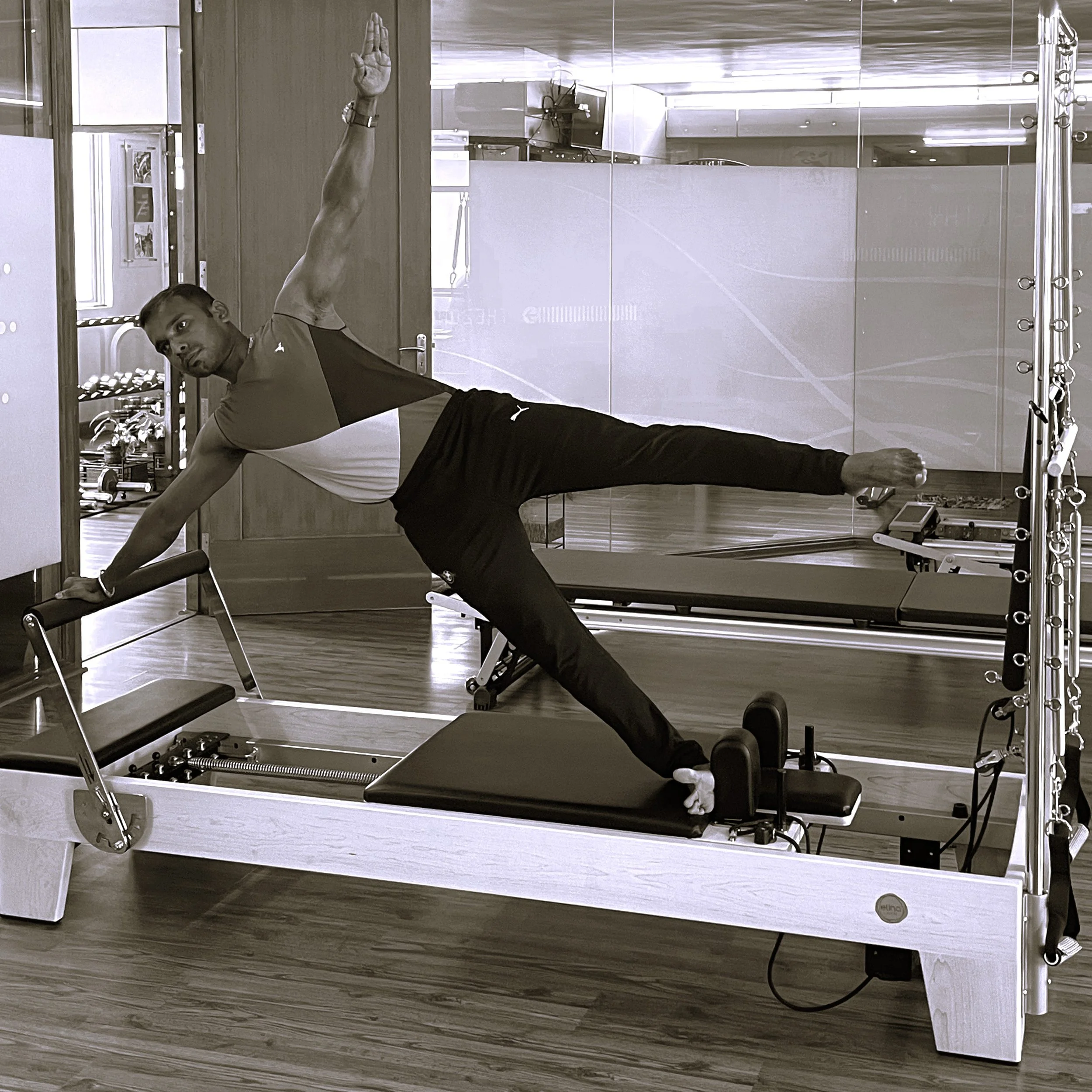 Core strength and injury prevention training on Pilates equipment at The Zone Studio Bangalore