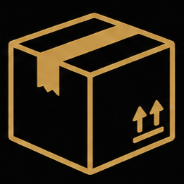 Carton box symbol with arrows indicating it contains fragile items.
