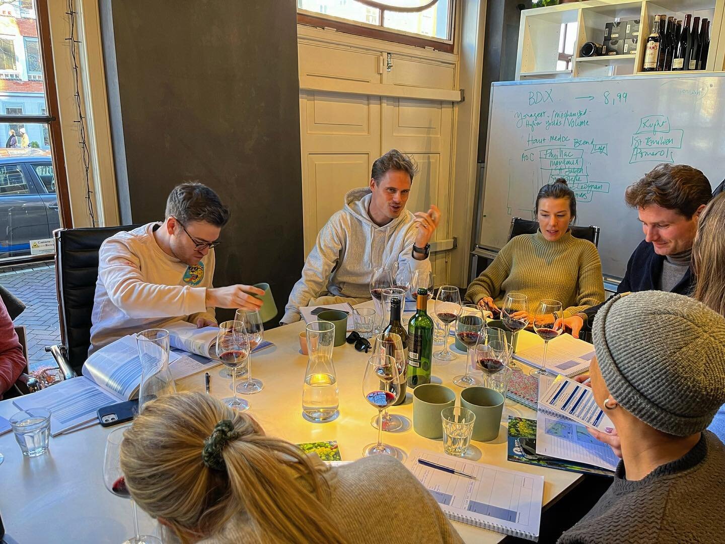 What a great class. @vanbelleacademy finished up the @wsetglobal level two course this past weekend. The students really dove in and we&rsquo;re fast learners. This class we discussed Cabernet Sauvignon and Merlot. Where it grows, what climate differ