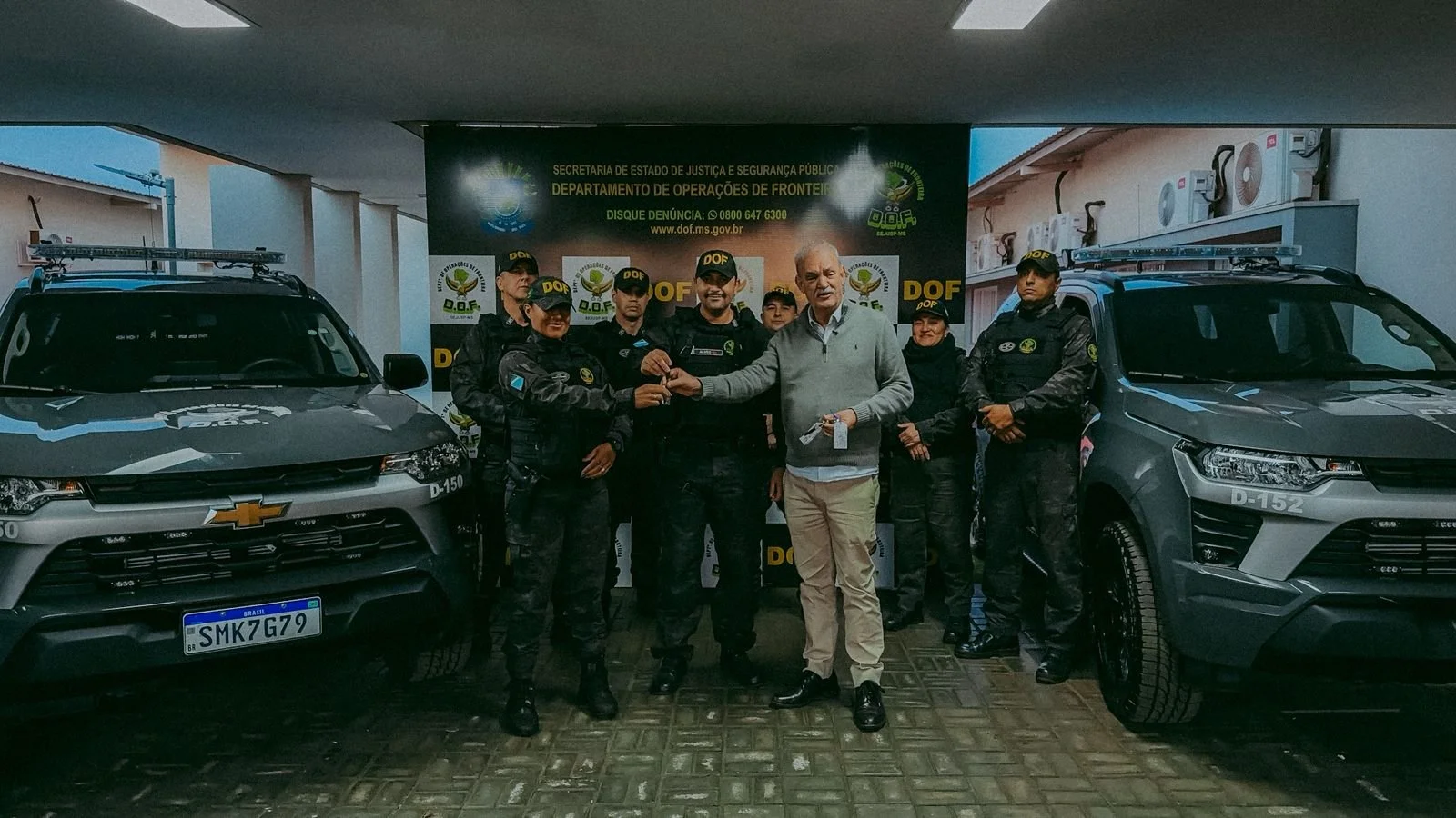 Geraldo Resende entrega viaturas e reforça atuação do DOF no combate ao crime na fronteira