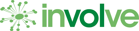 Logo with a green abstract flower-shaped icon and the word 'involve' in green text.
