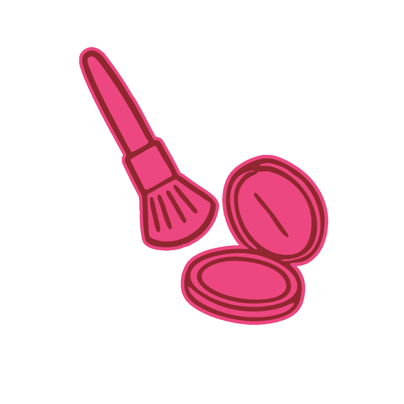a moving gif image of a makeup brush dipping into blush
