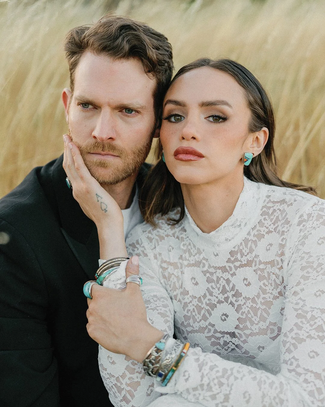 photoshoot of man and women, high glam and very luxury