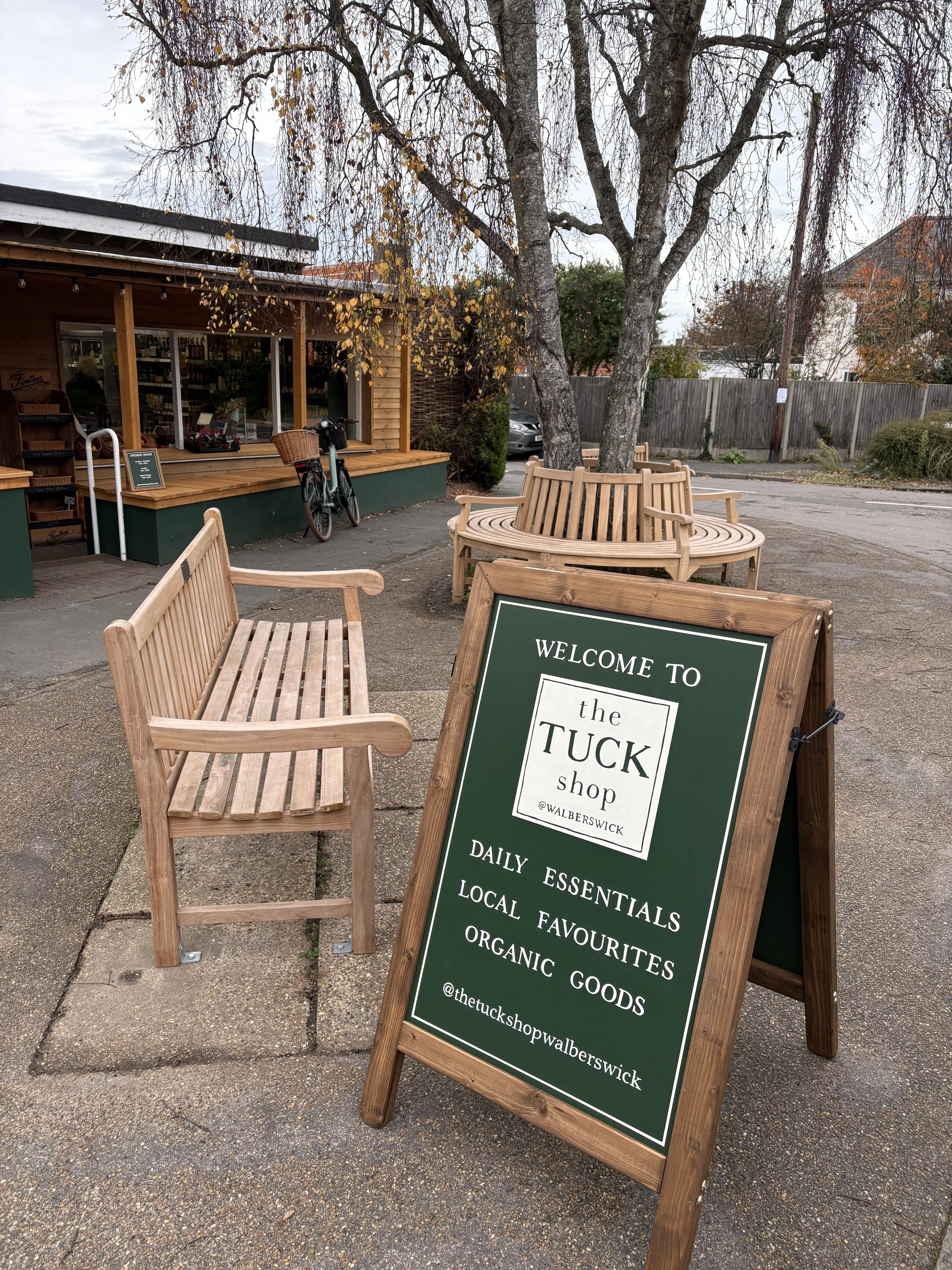 Handpainted Shop Aboard
 The Tuck Shop, Walberswick, Suffolk UK 
