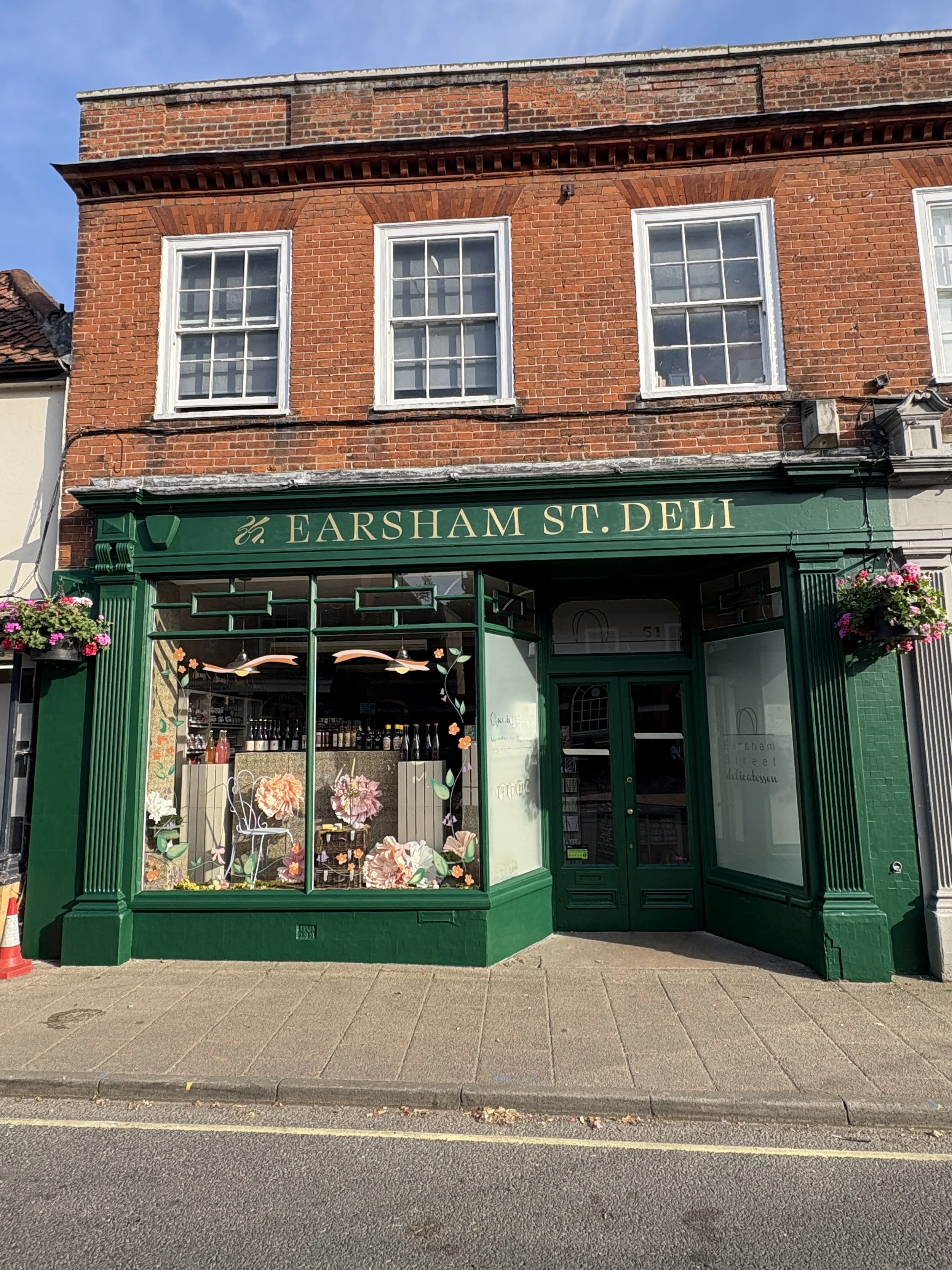 Hand gilded shop fascia
 Earsham St. Deli, Bungay, Suffolk, UK 