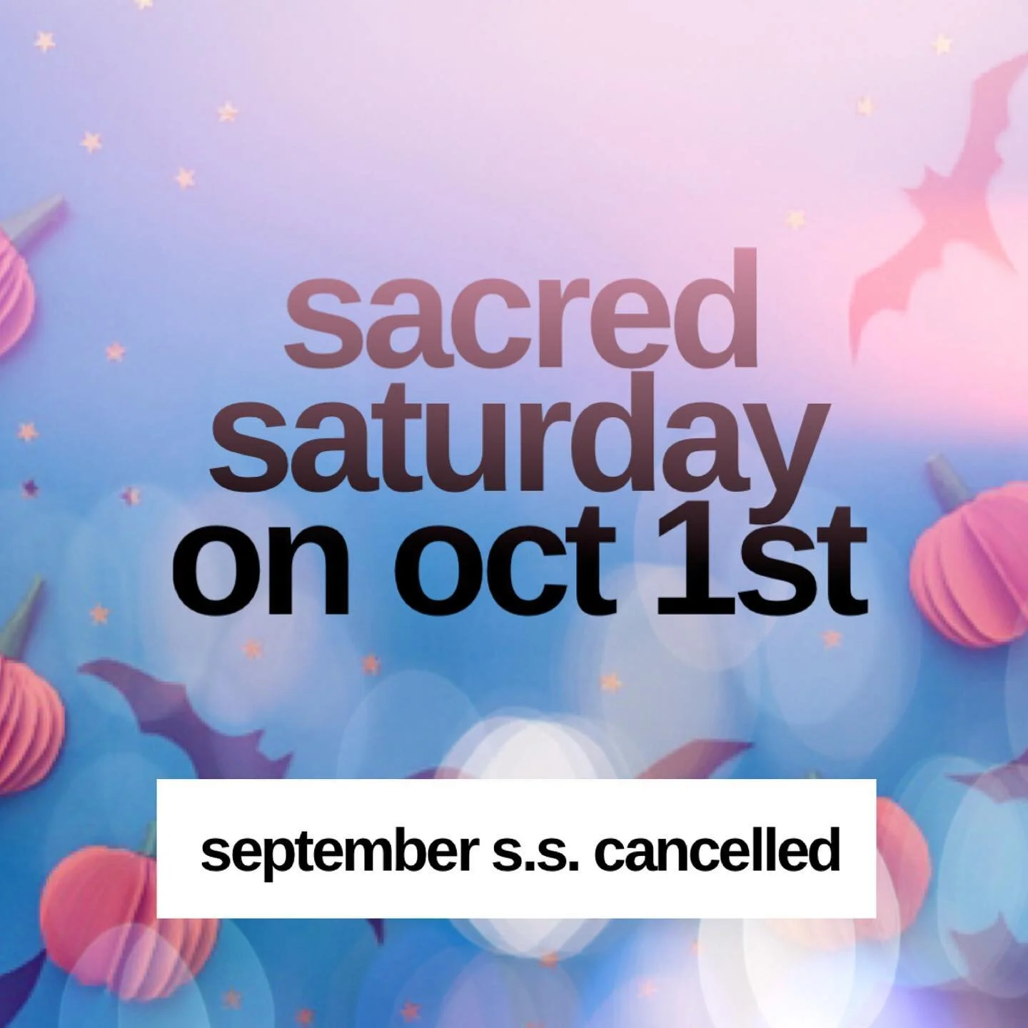 ‼️September 3rd Sacred Saturday has been cancelled‼️
I&rsquo;m so sorry for the inconvenience but I&rsquo;m in the process of moving &amp; unfortunately don&rsquo;t have time. 

However, some good news!
SUPER excited to announce I have @shelbylaurent
