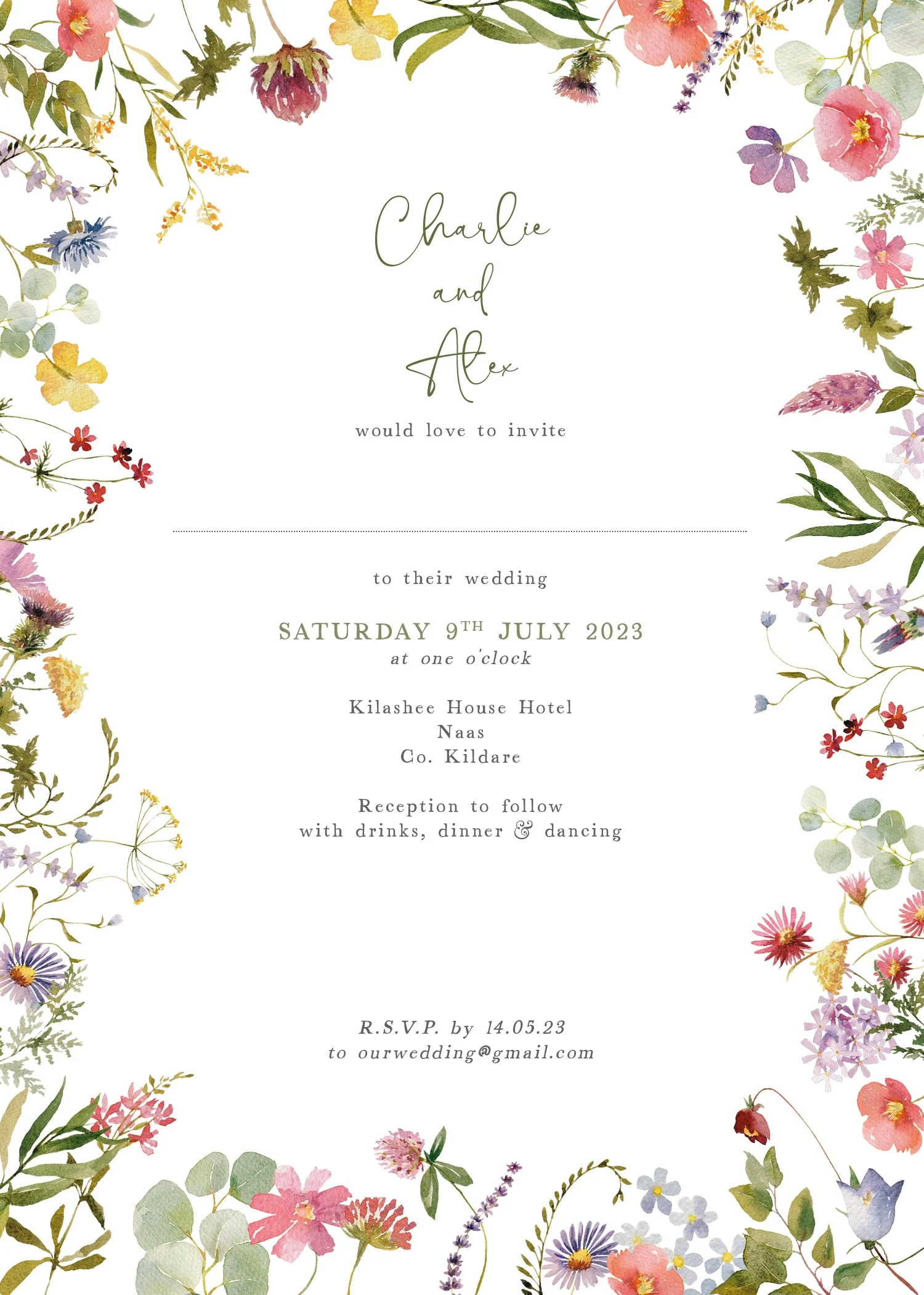 In the Meadow Wildflower Floral Wedding Invitation