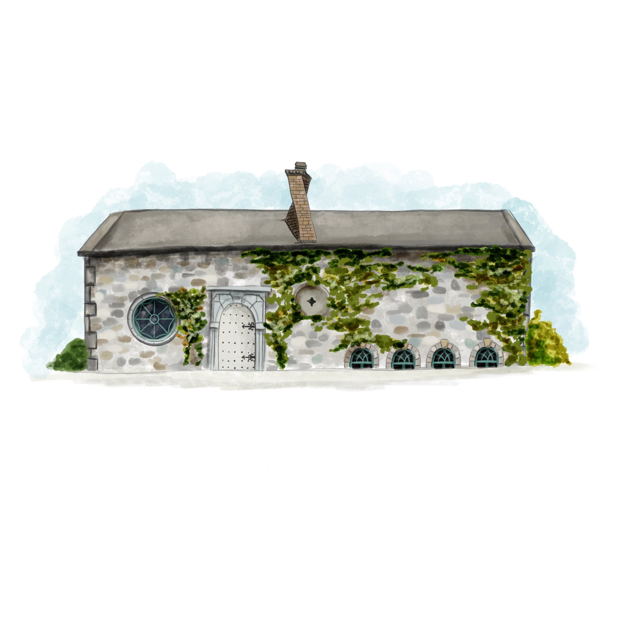 Cliff at Lyons illustrated wedding venue stationery