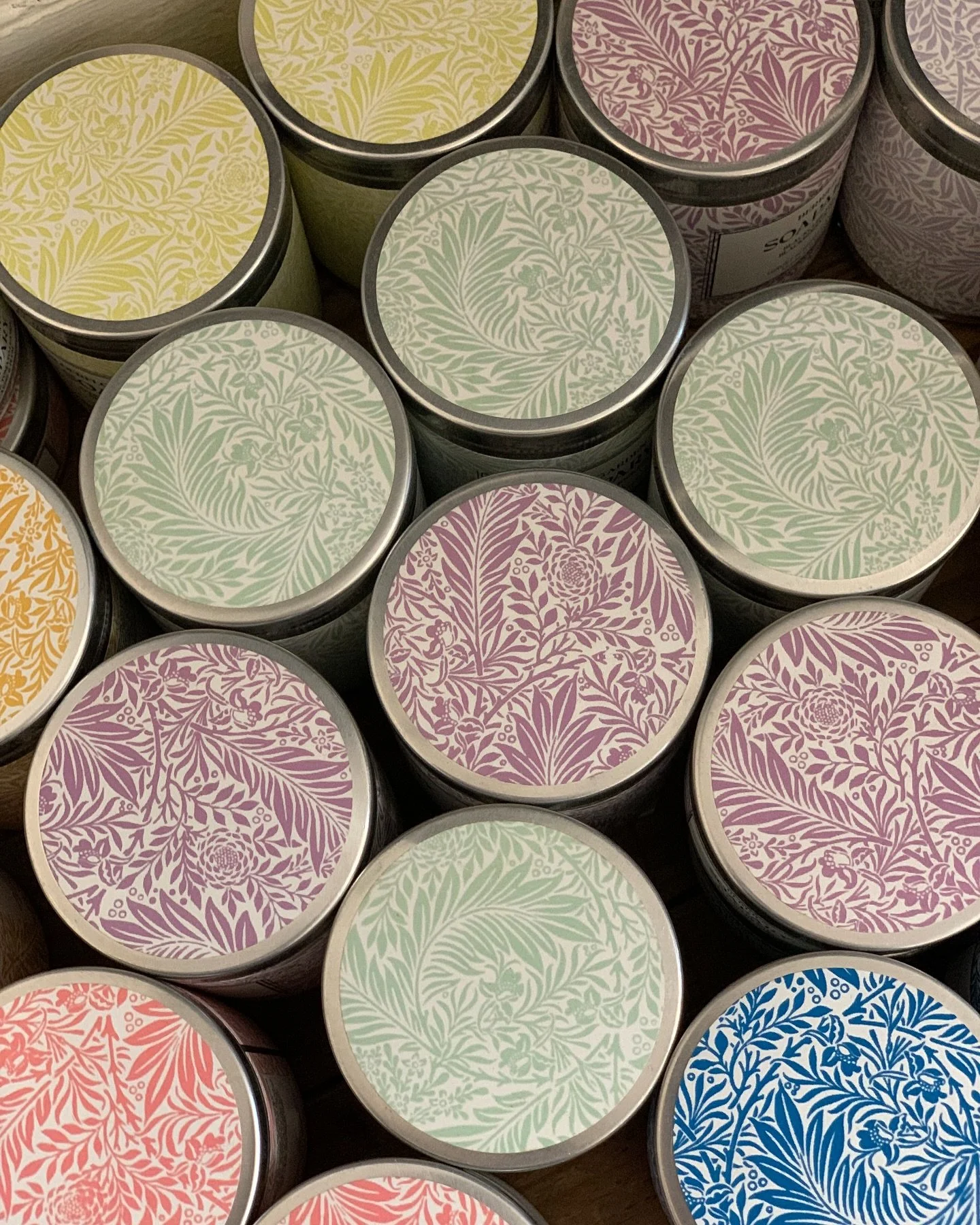 Now in stock &mdash; our Heritage Autumn Scents in our Signature Print Aluminium Tins.

Poured in small batches, these gorgeous tinned candles make a thoughtful gift. Bringing fine fragrance and a gentle splash of colour to the season, as well as bei