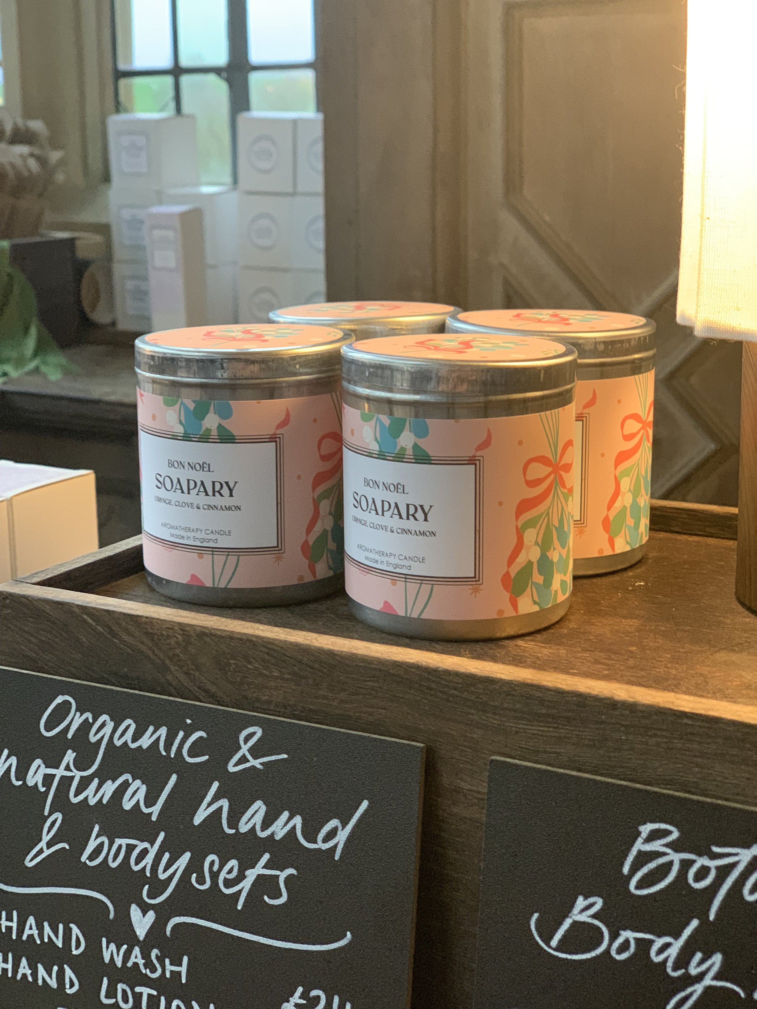 Christmas Candle in the window of Haddon Hall, Derbyshire