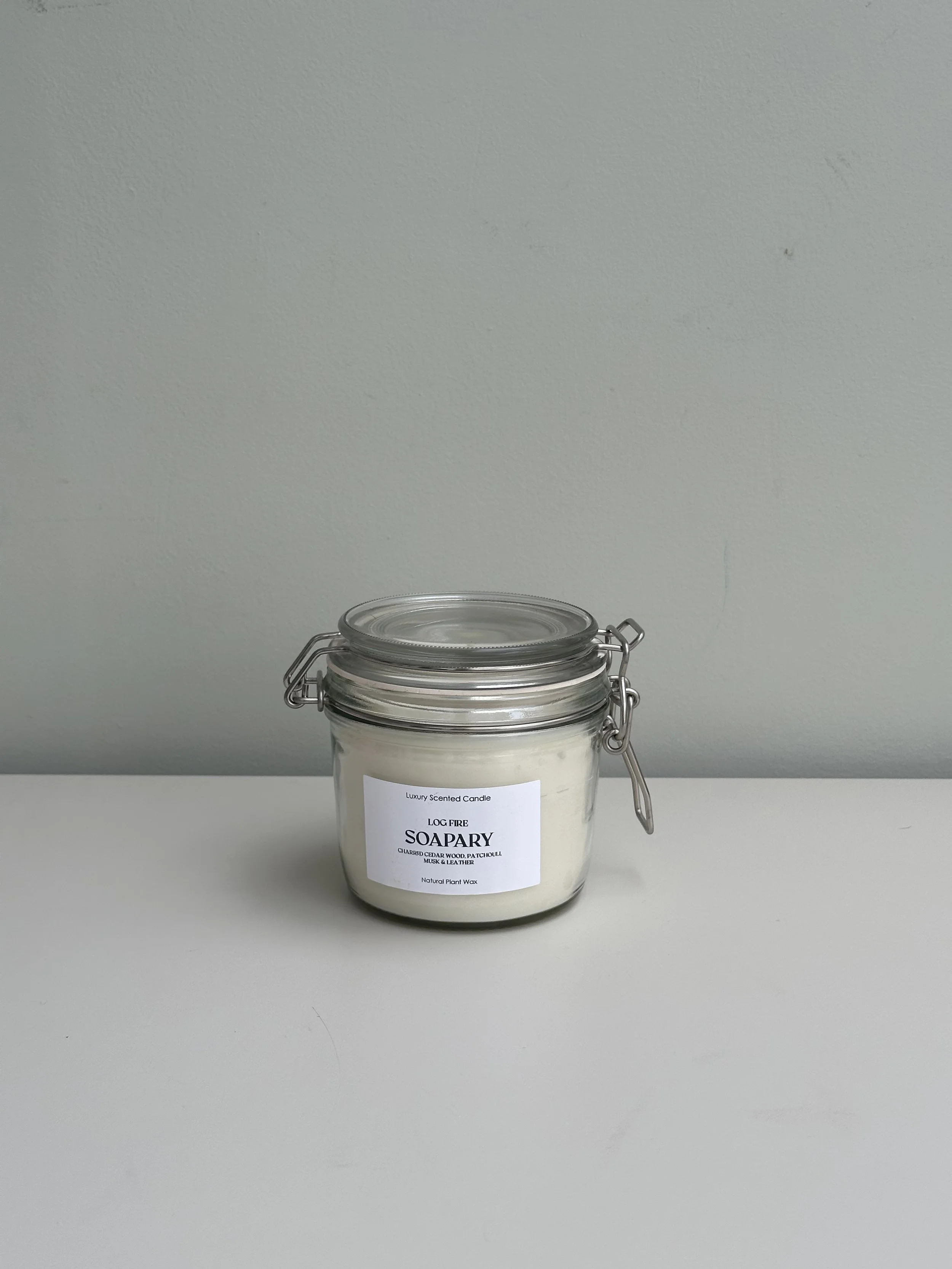 Log Fire Kitchen Jar  Candle