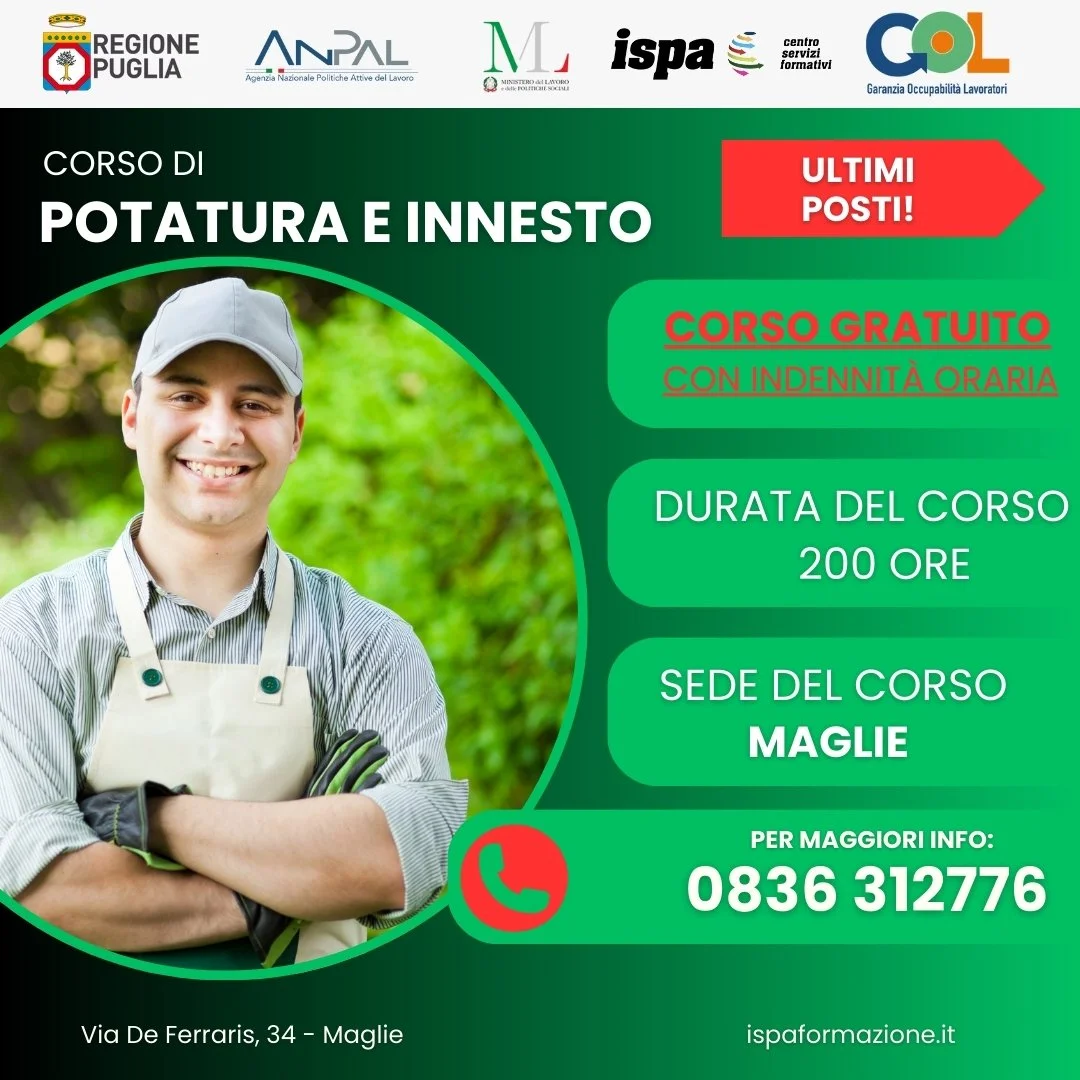 CORSO GOL IN PARTENZA: Elementi di Potatura e Innesto 