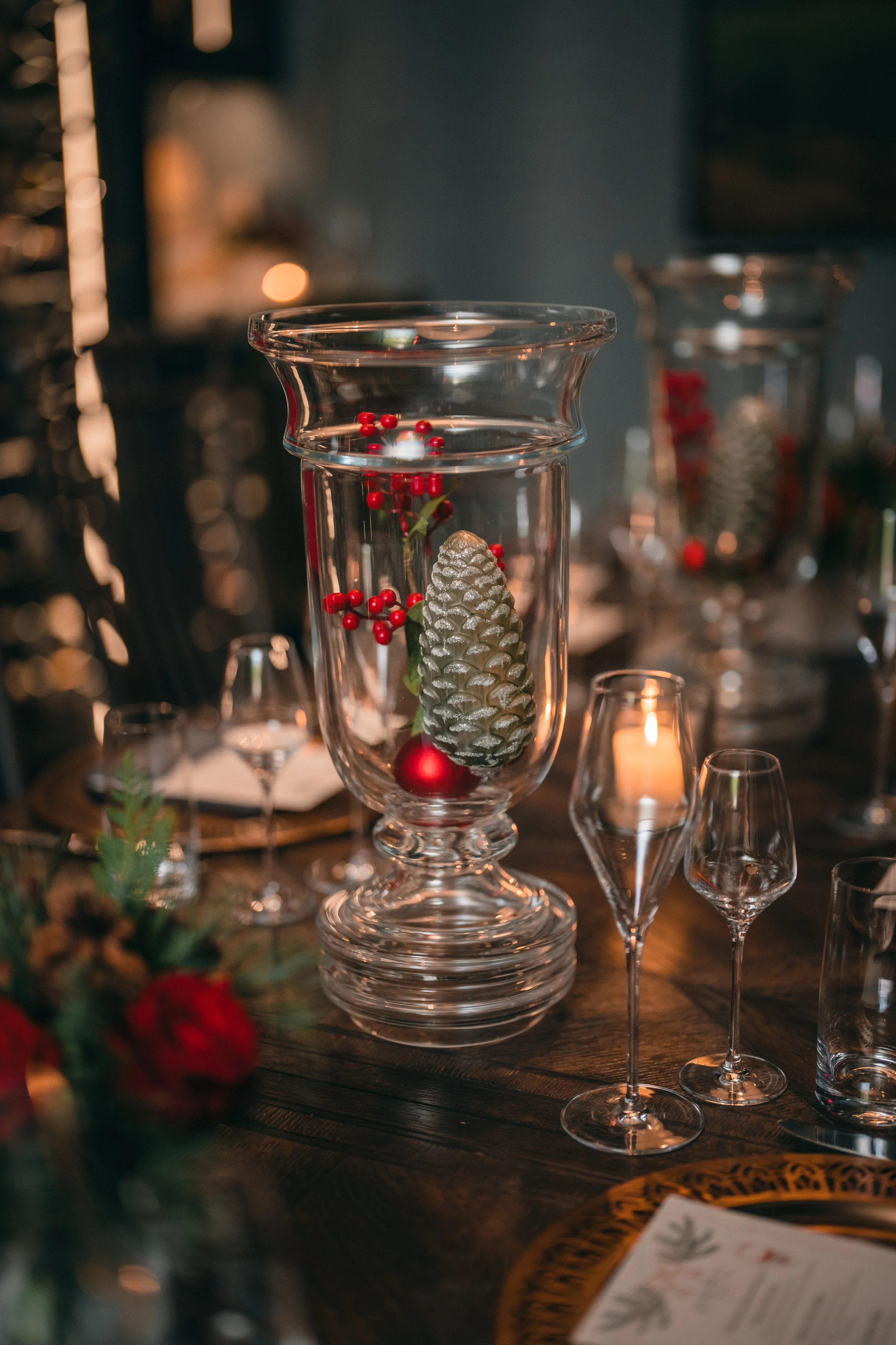 Festive Christmas Table Display for Christmas Dinner at PARC Aspen