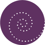 A purple spiral design with dotted lines forming a swirl pattern.