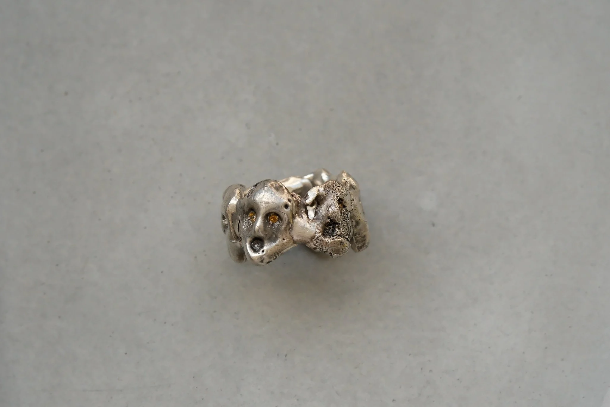 100 Ring Portrait Shibuichi Tourmaline Yellow by Maria Ignacia Walker