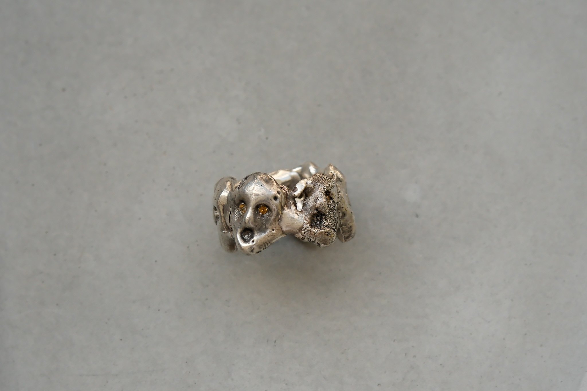 100 Ring Portrait Shibuichi Tourmaline Yellow by Maria Ignacia Walker