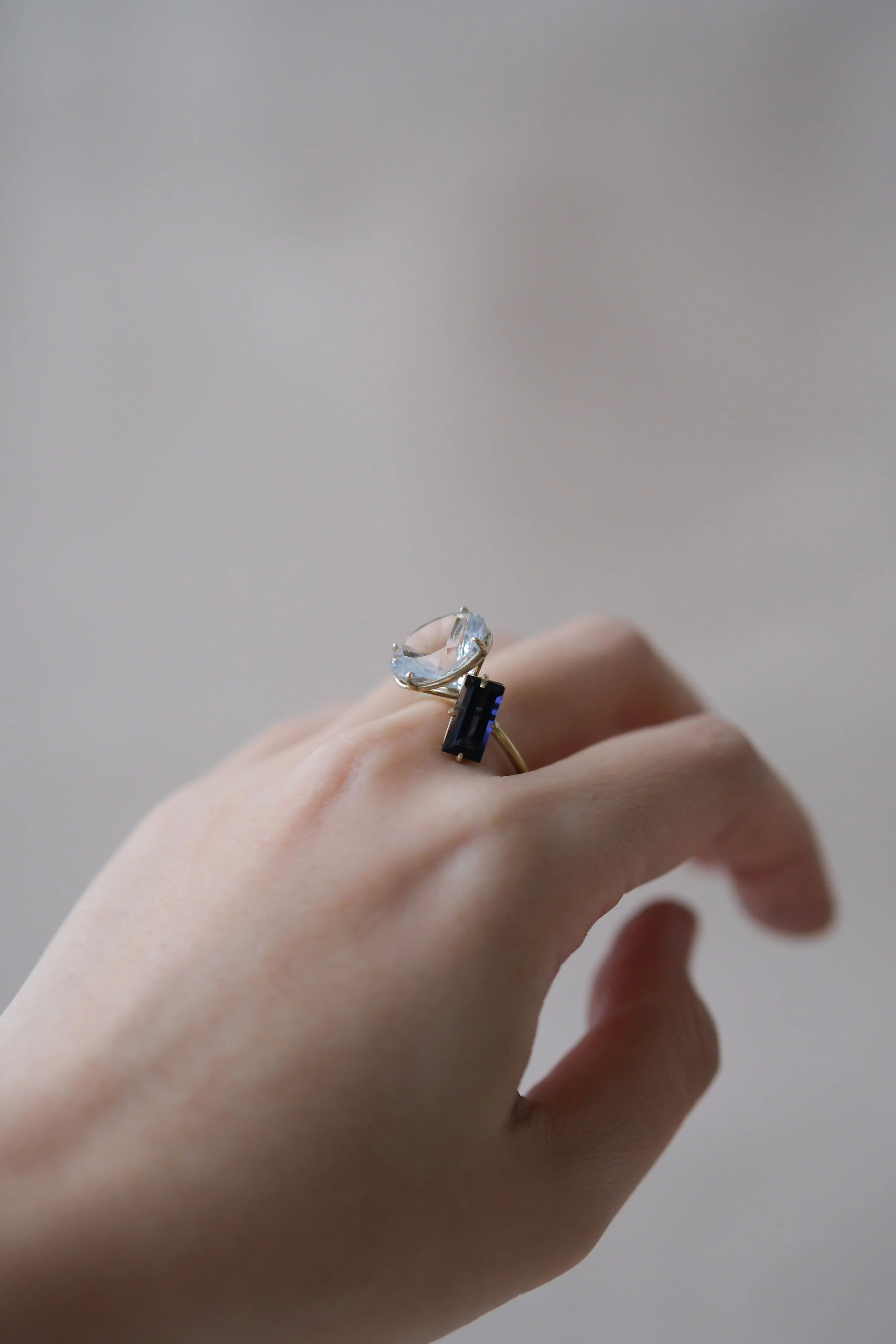 White Quartz and Iolite Pirouette Ring by Belinda Chang 04z.jpg