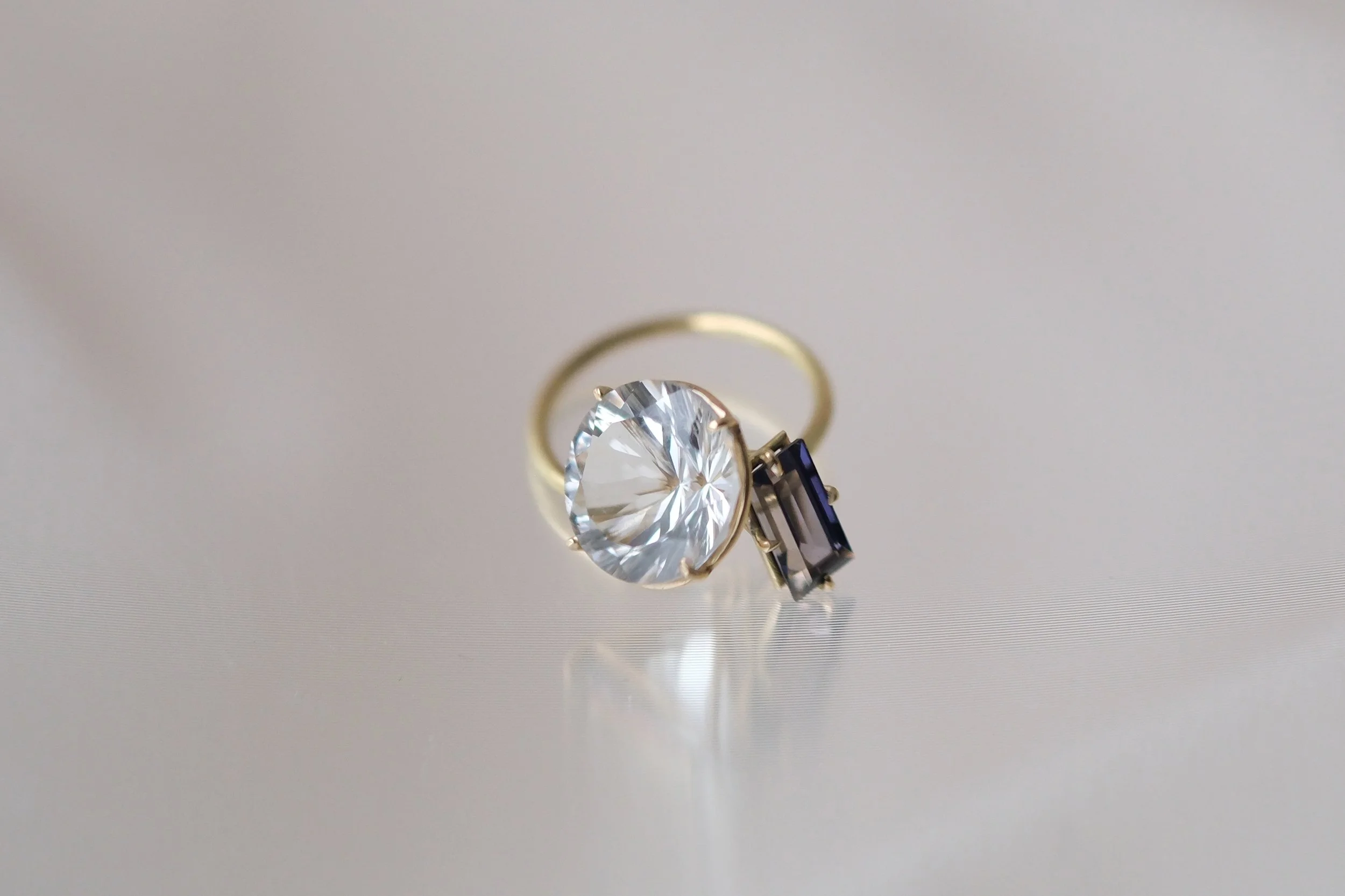 White Quartz and Iolite Pirouette Ring by Belinda Chang 05z.jpg