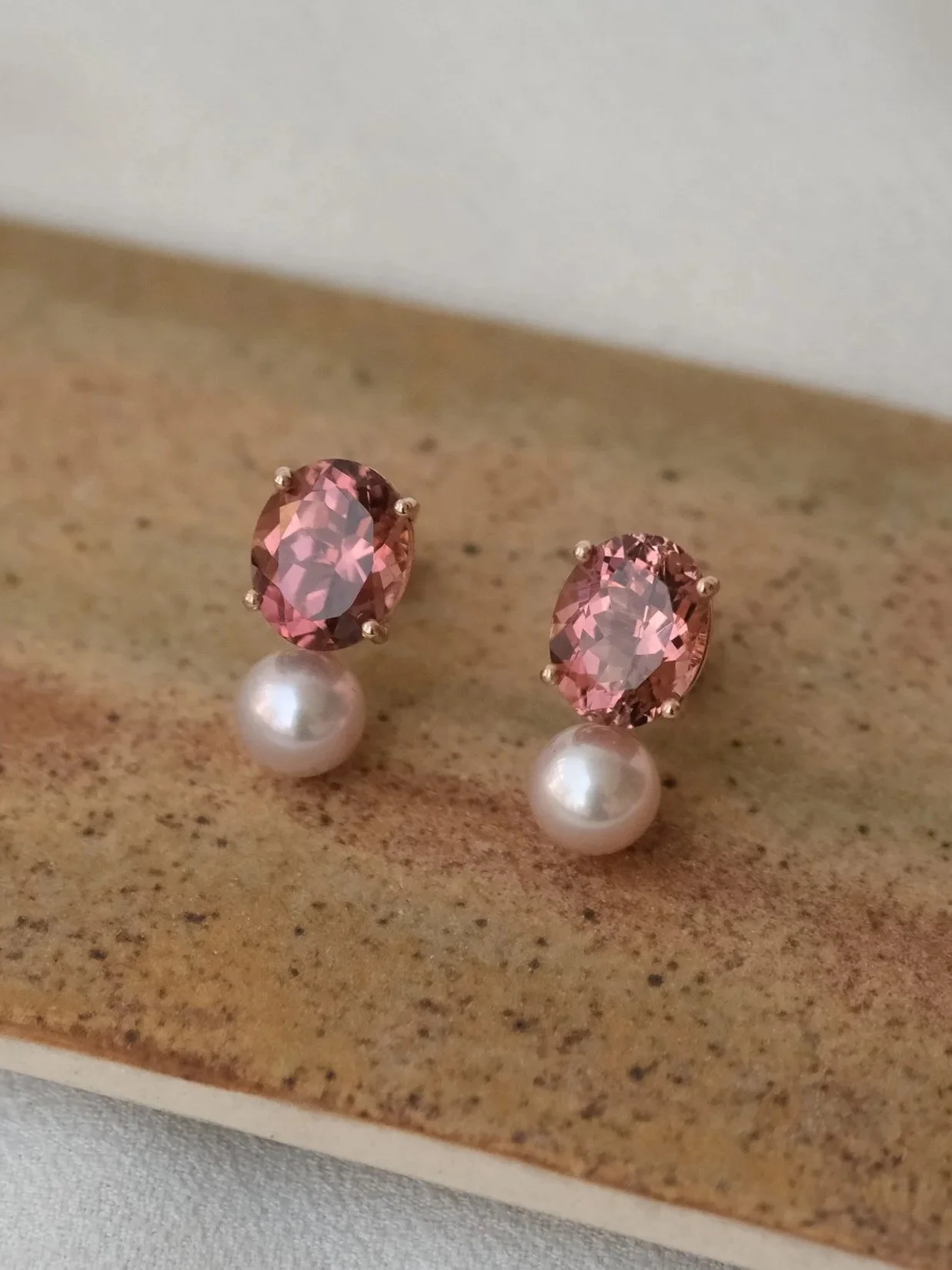 Tourmaline and Pearl Earrings