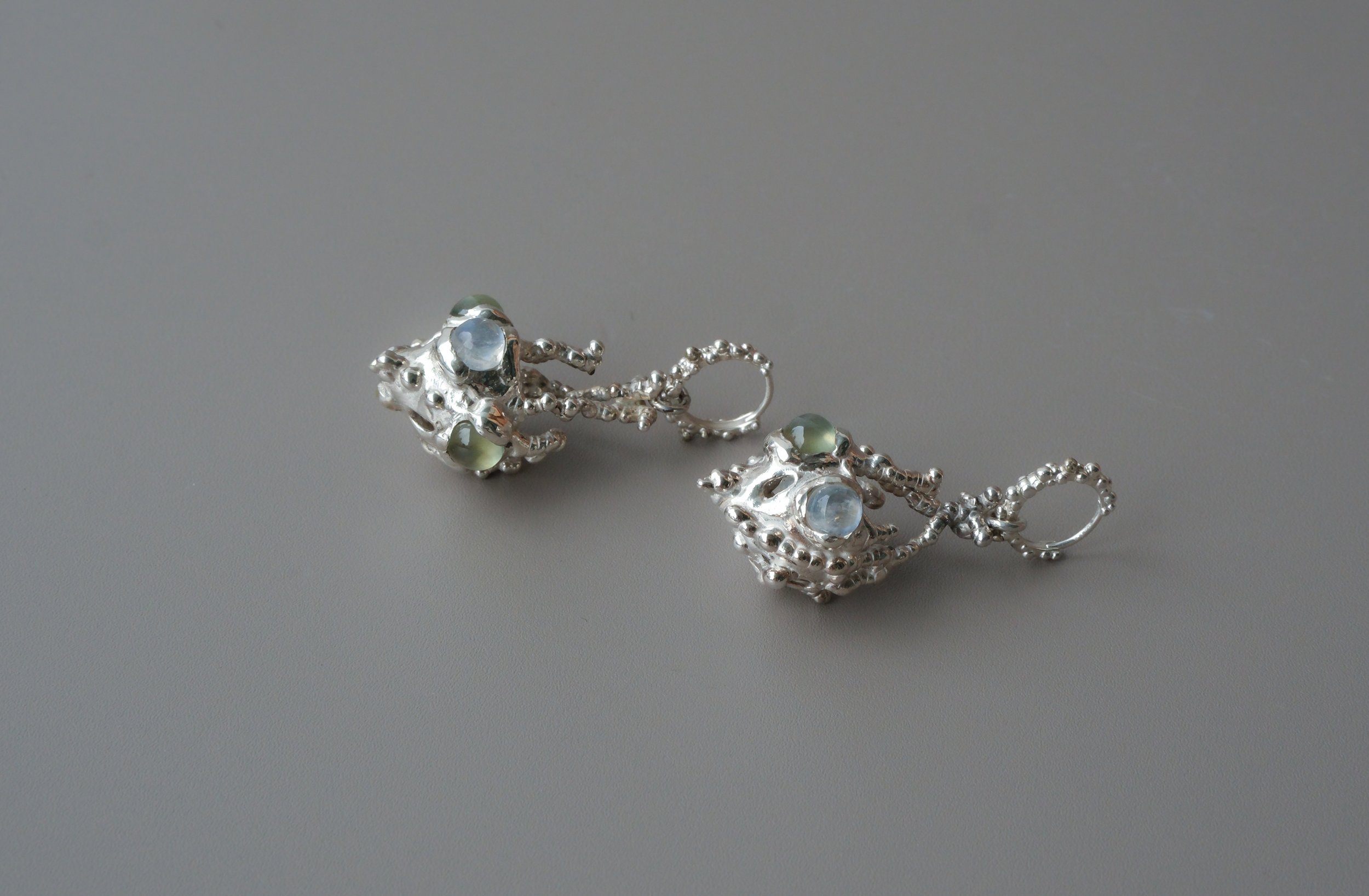 Oscilla Earrings with Prehnite and Moonstone by Luna Wong2.jpg