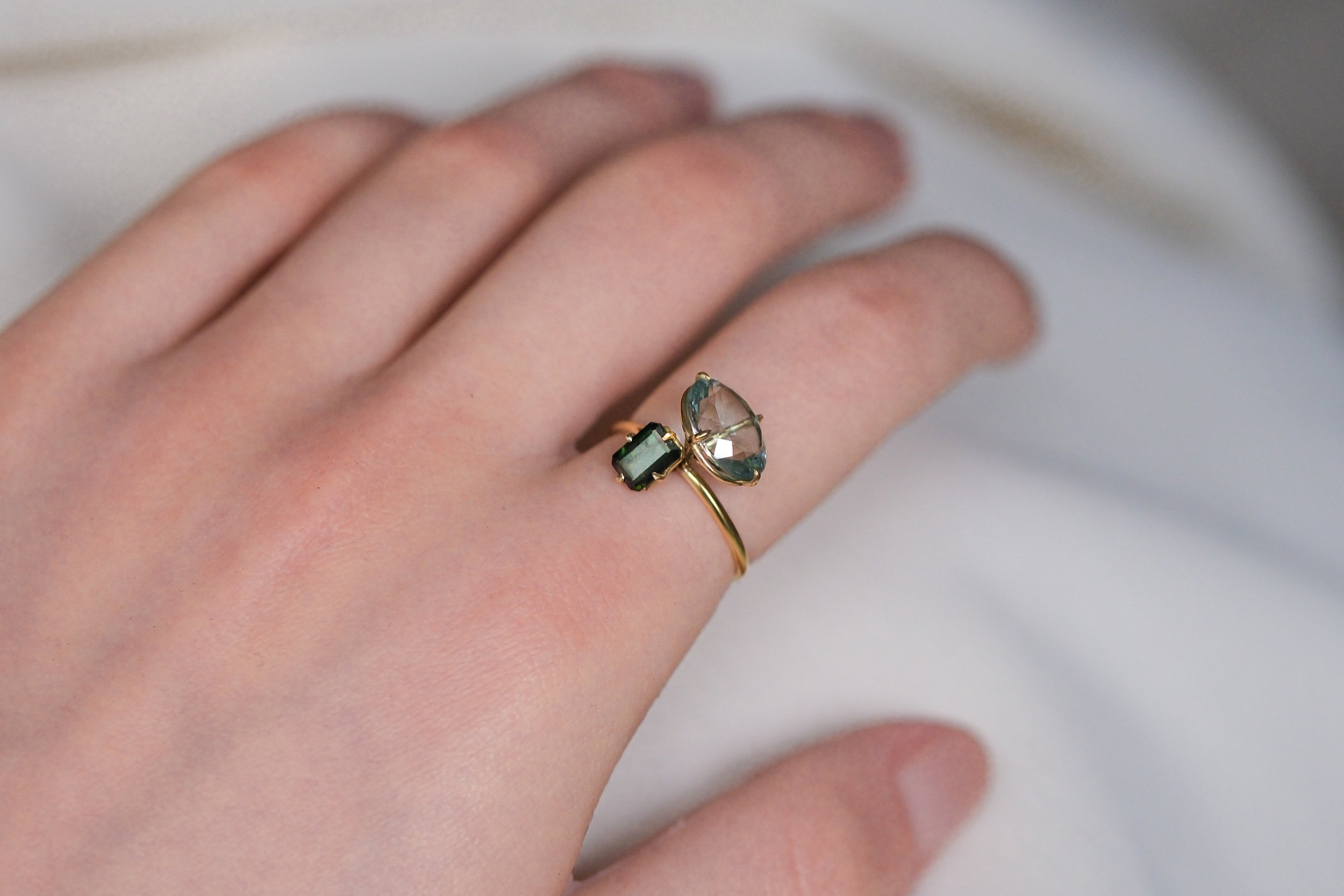 Aquamarine and Green Tourmaline Pirouette Ring by Belinda Chang5.jpg