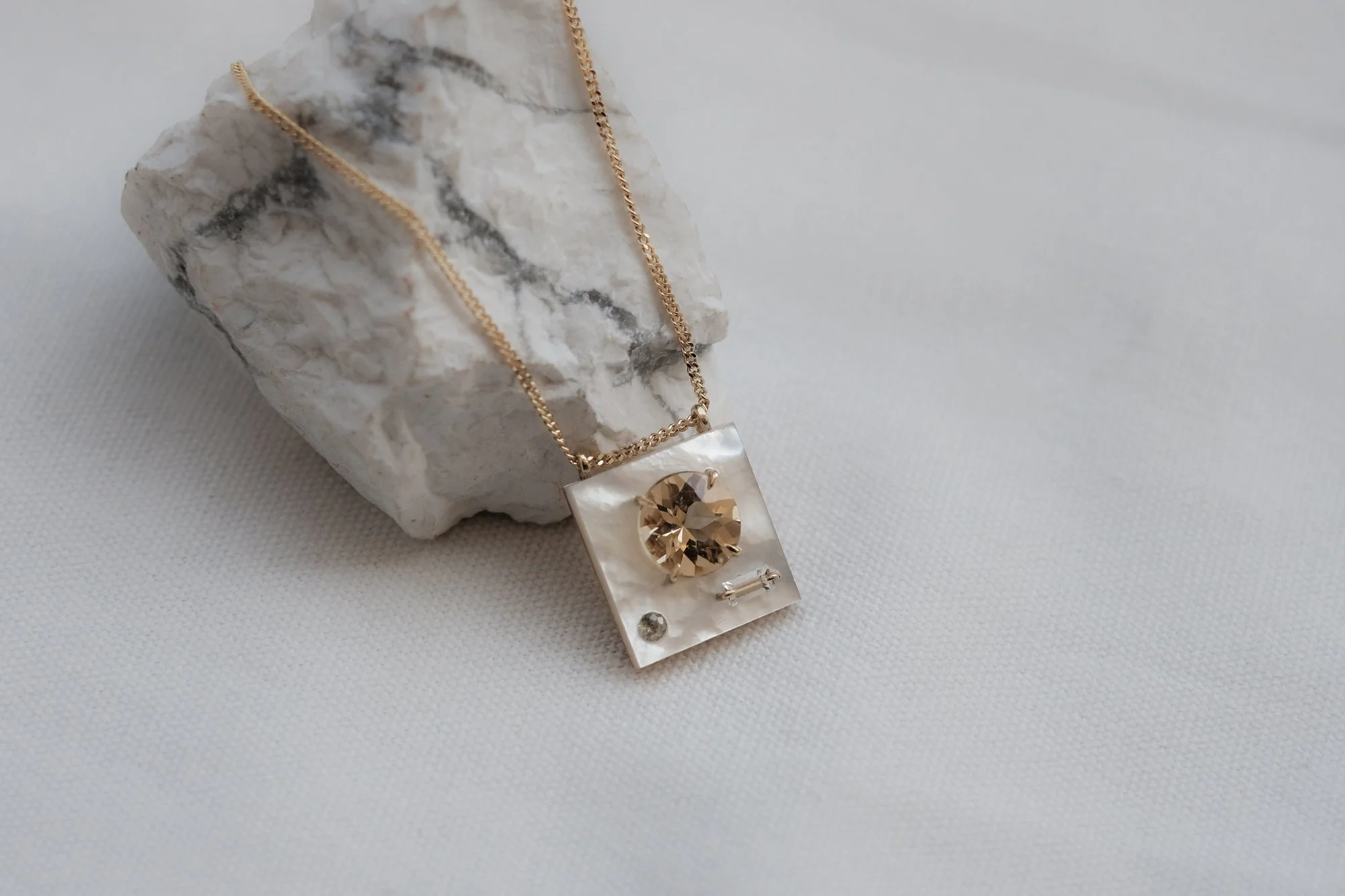 Golden Beryl Impasto Pendant by Belinda Chang