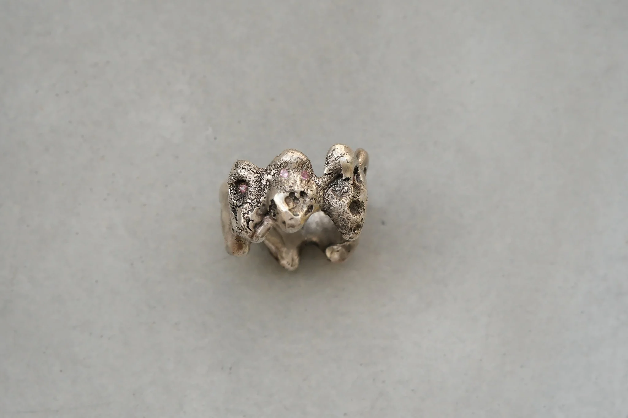 100 Ring Portrait Shibuichi Tourmaline Pink by Maria Ignacia Walker