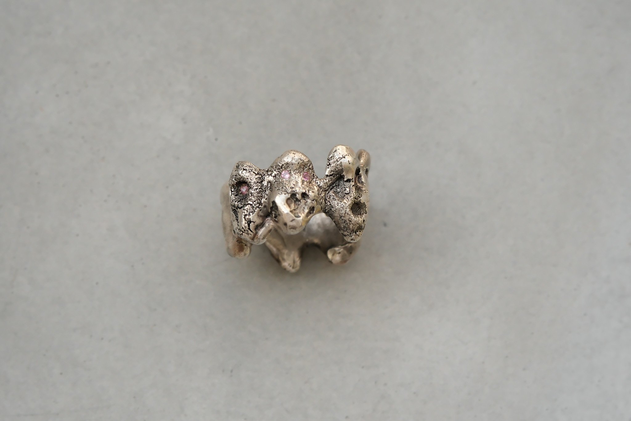 100 Ring Portrait Shibuichi Tourmaline Pink by Maria Ignacia Walker