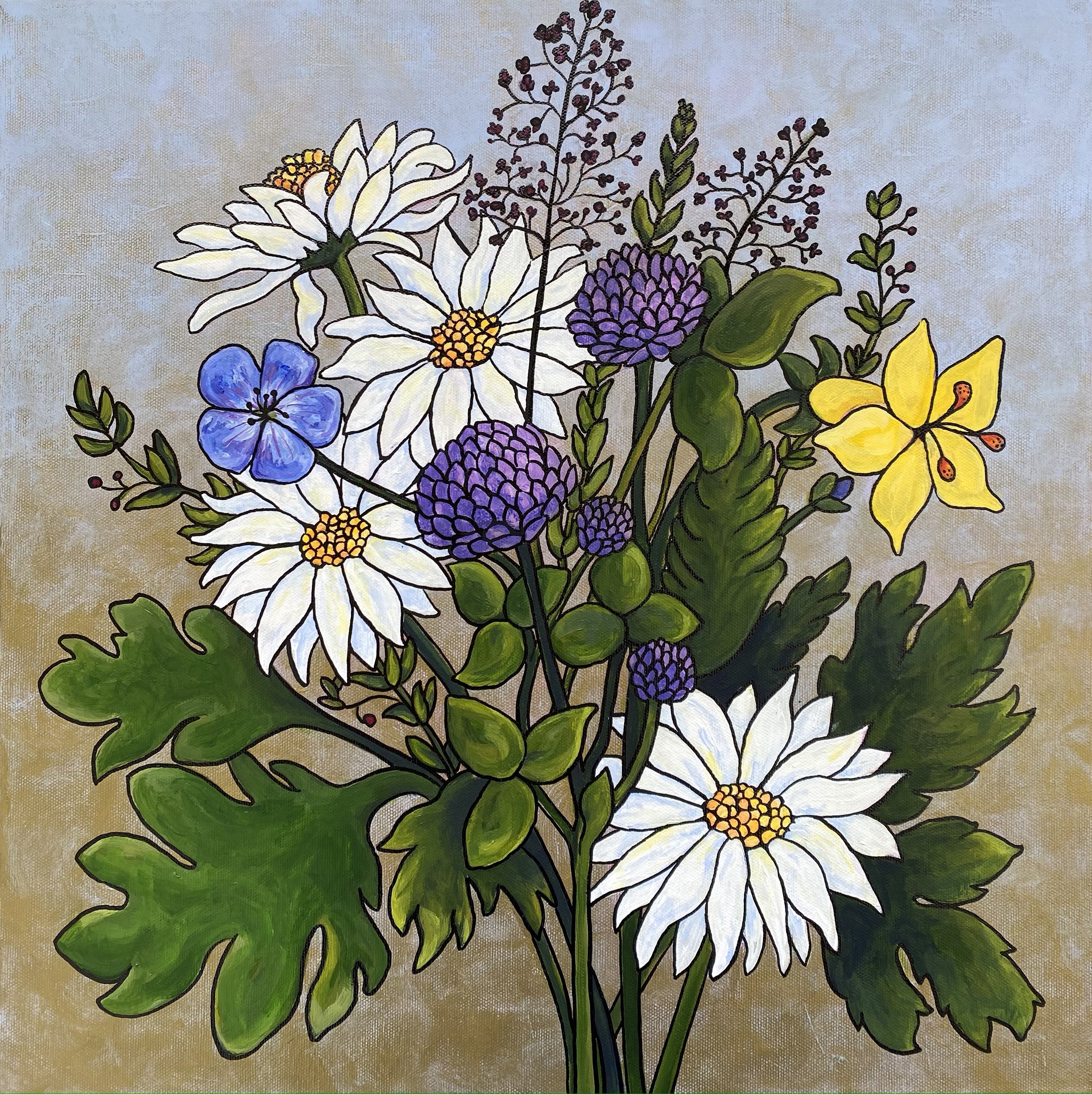 Bouquet - Acrylic on Canvas - 18"x18" ©2022