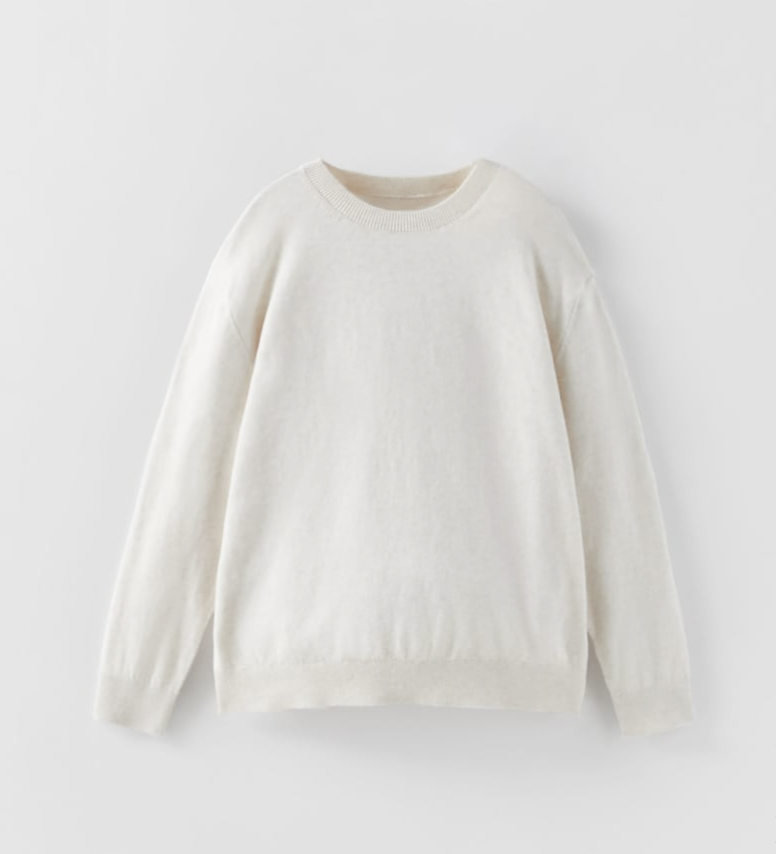BASIC KNIT SWEATER - WHITE