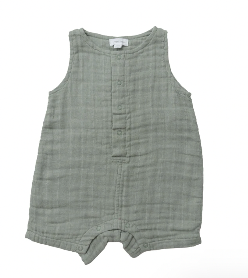 MUSLIN SHORTIE ROMPER SAGE