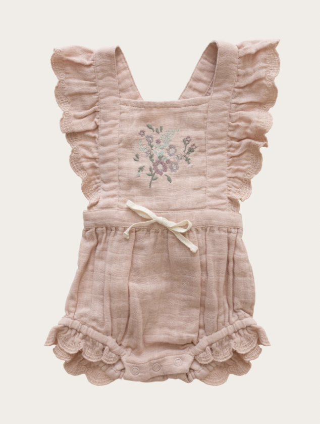 COTTON MACY PLAYSUIT - PEACH
