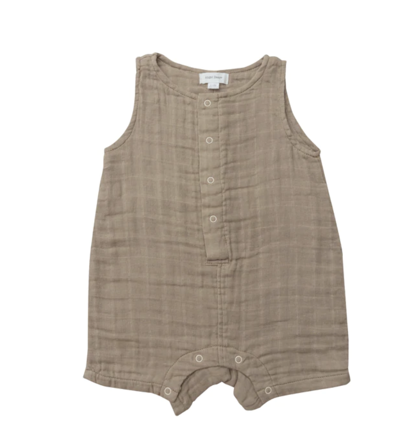 MUSLIN SHORTIE ROMPER CLAY