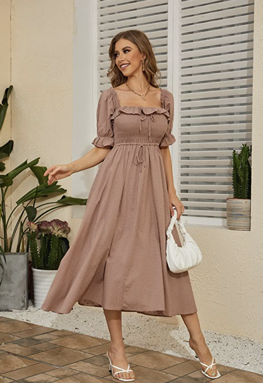 VINTAGE ELASTIC DRESS - MUSHROOM