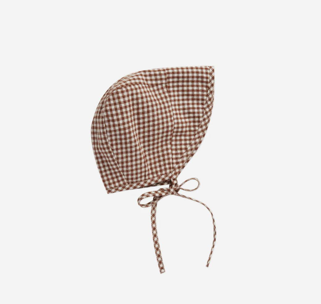 BRIMMED BONNET - REDWOOD GINGHAM