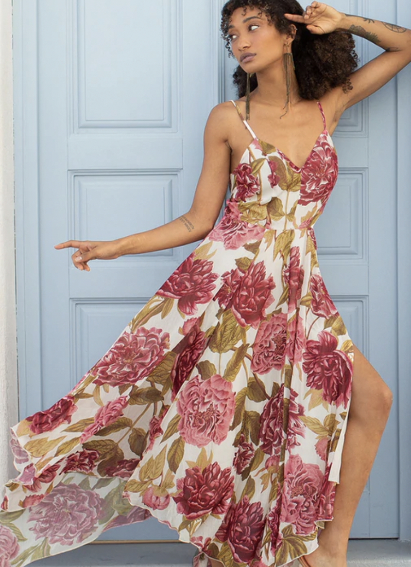 ATHENA DRESS IN BOUGAINVILLEA