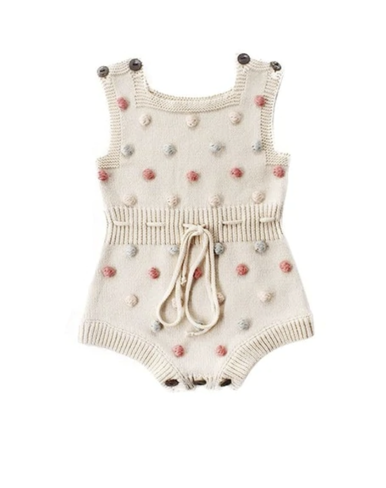 COLORFUL DOT KNIT ROMPER