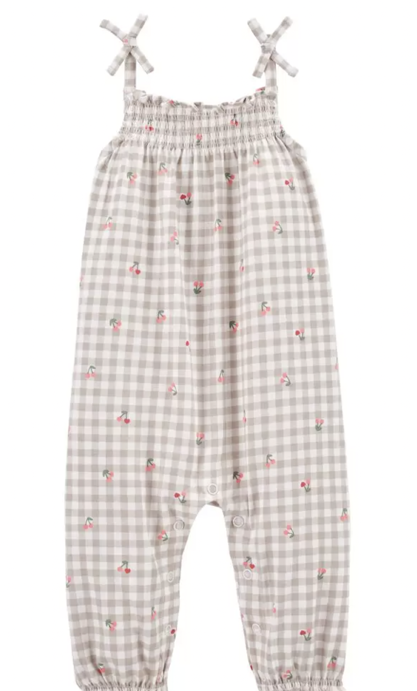 CHERRY GINGHAM JUMPSUIT