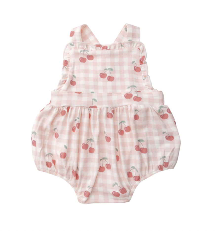 CHERRY GINGHAM SUNSUIT