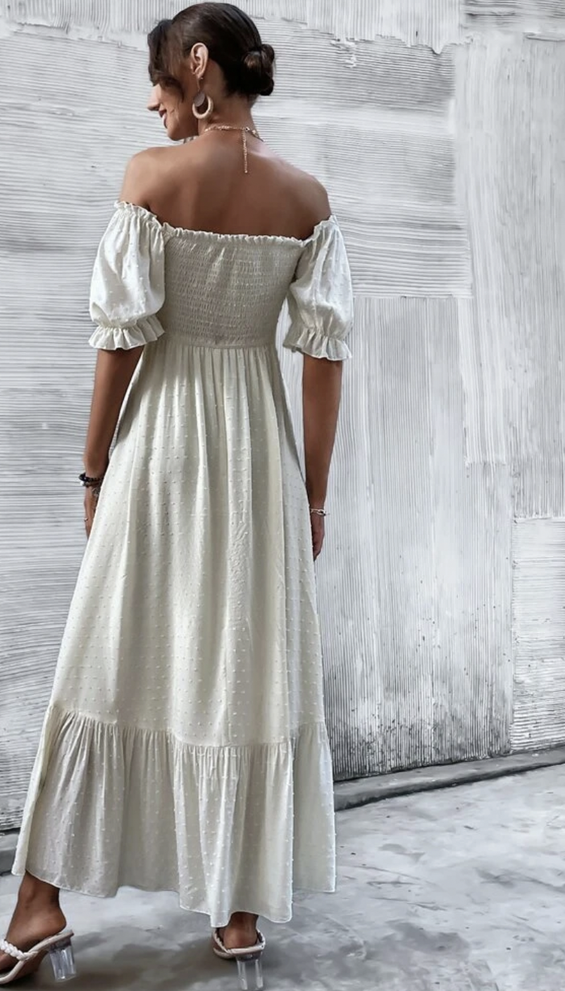 OFF-SHOULDER FLOUNCE SLEEVE