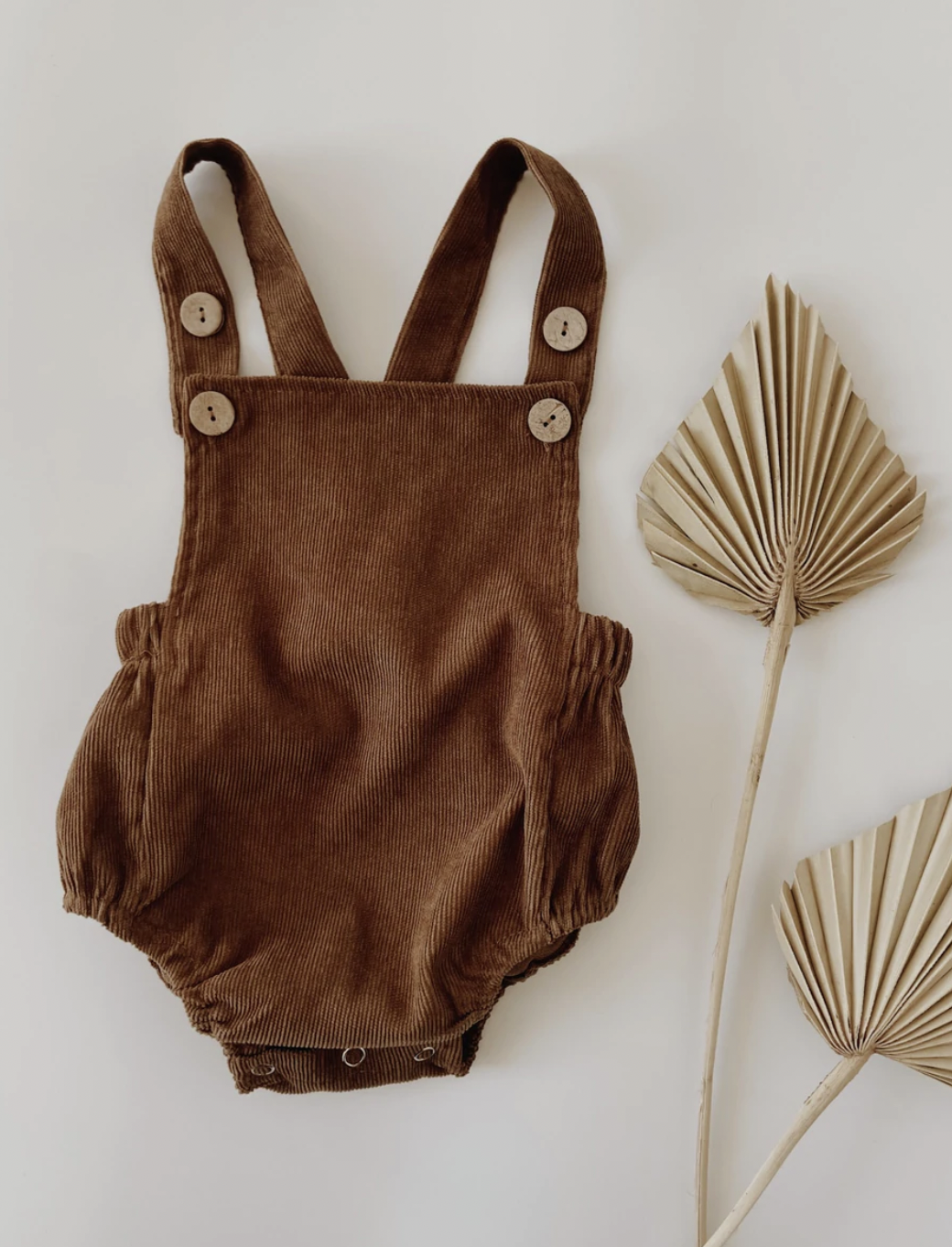 ROWAN CORDUROY ROMPER BROWN