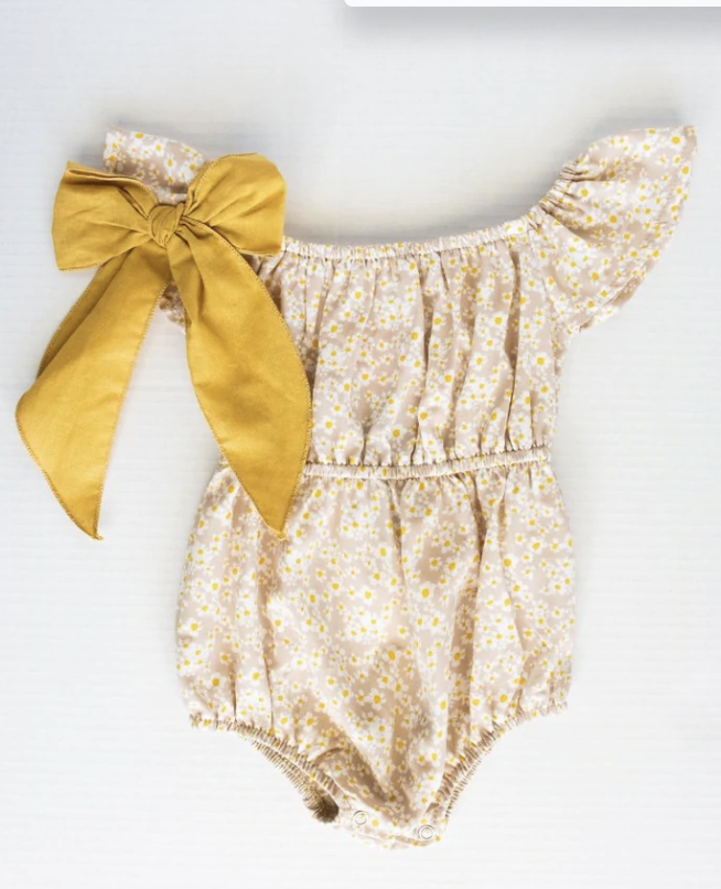 YELLOW FLORAL ROMPER
