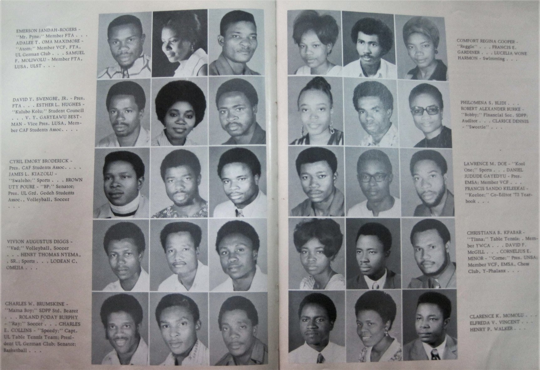 University of Liberia 1972 Year Book. Courtsey of Mr. Chris E. Dennis.