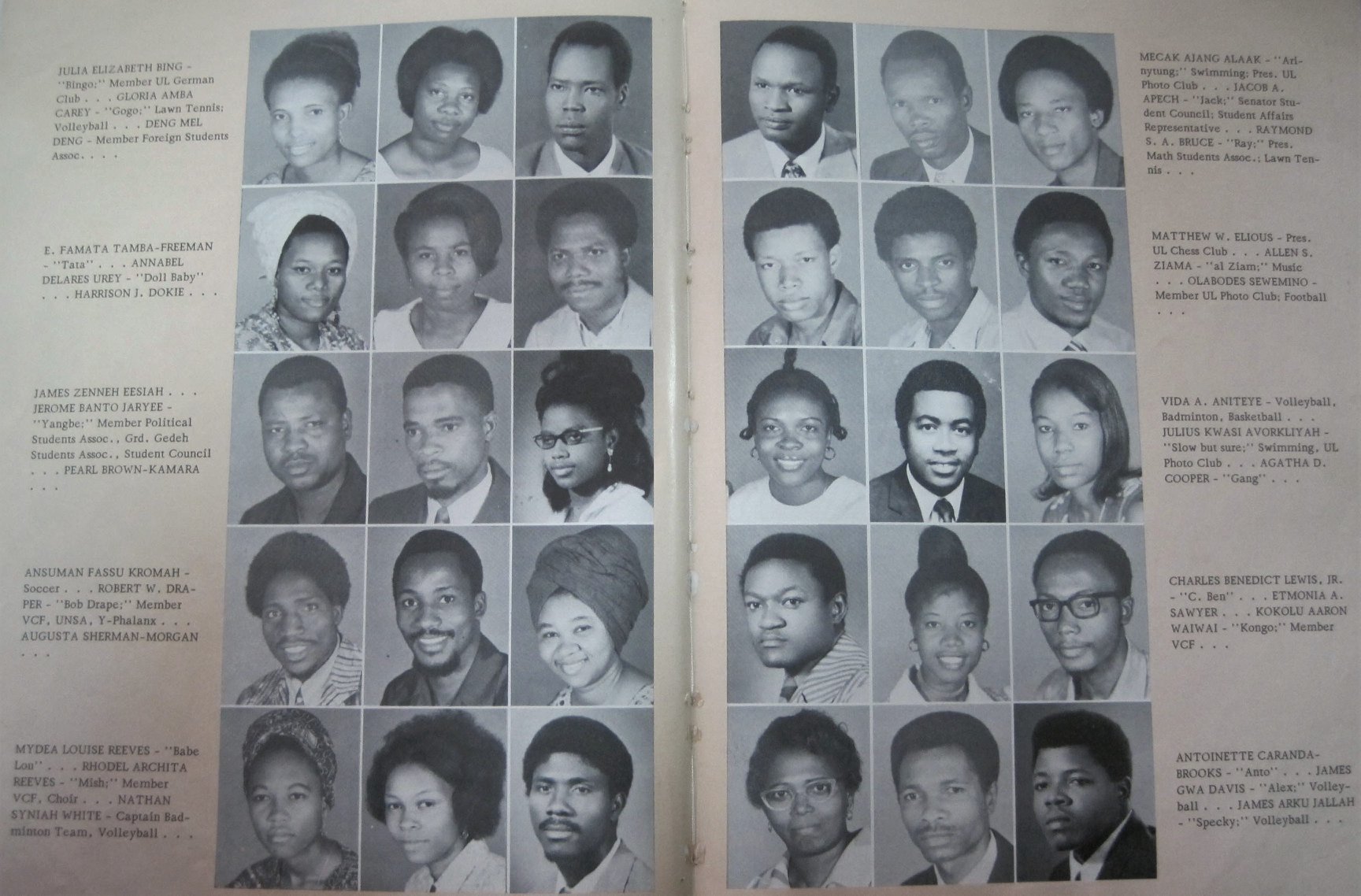 University of Liberia 1972 Year Book. Courtsey of Mr. Chris E. Dennis.