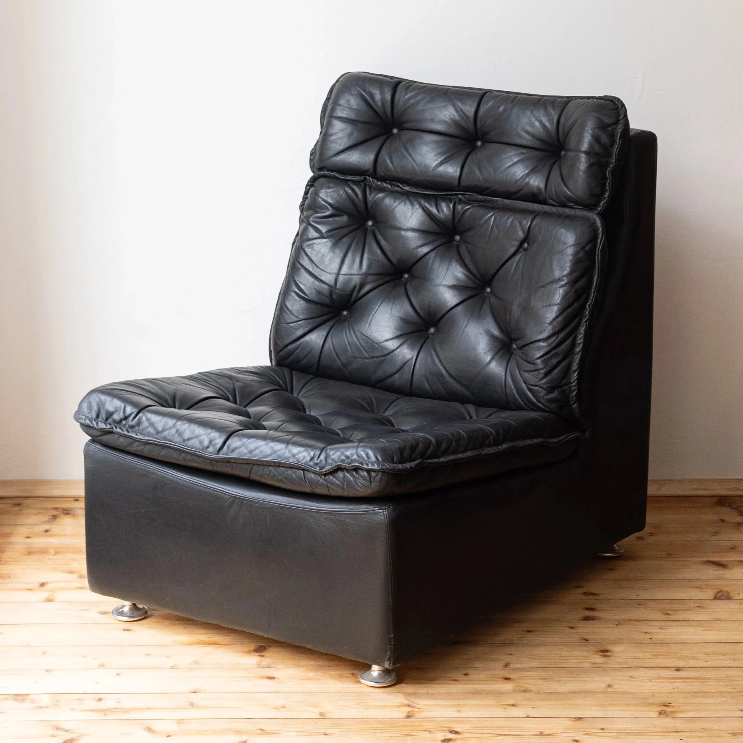 70s Leder Lounge Chair
