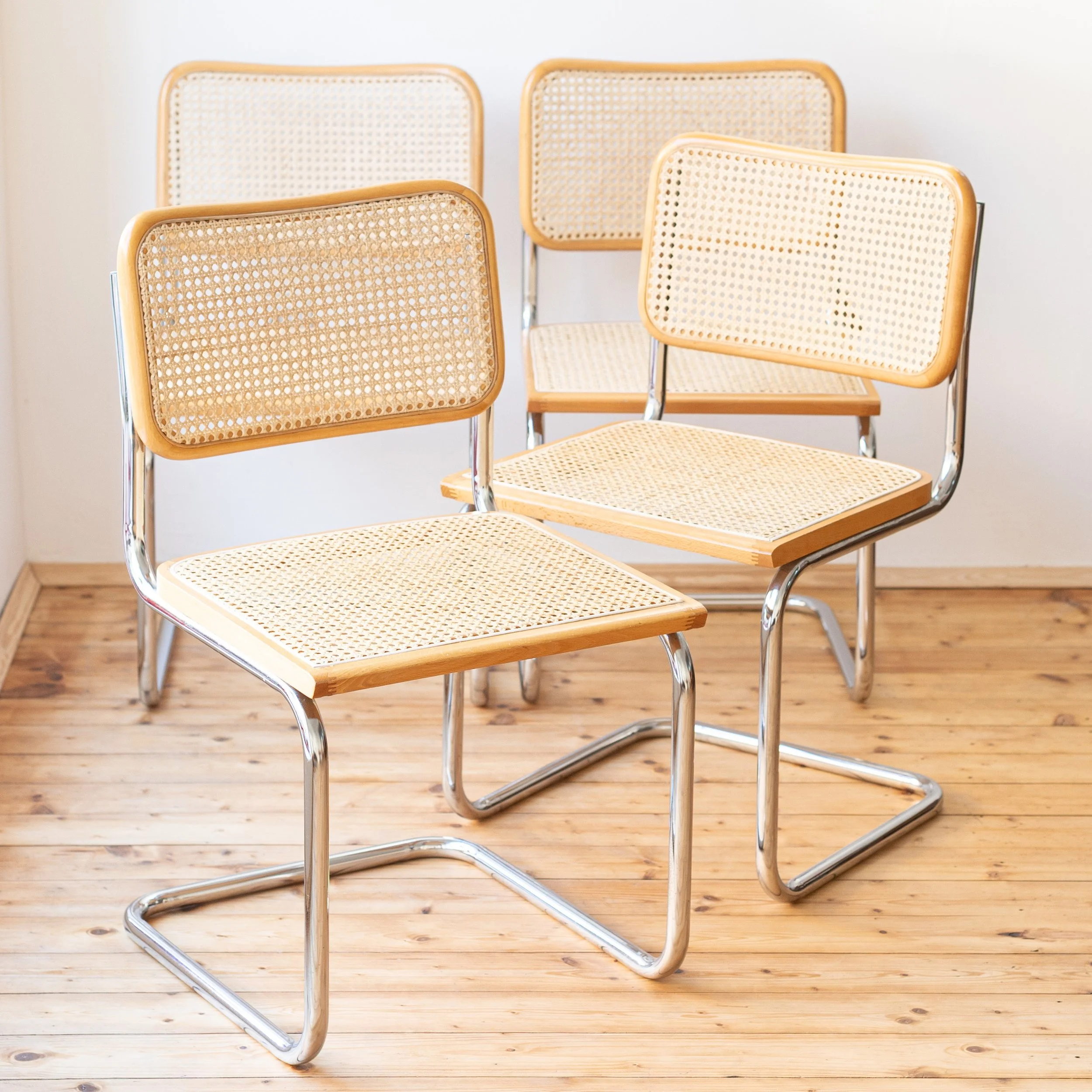 4er Set "Cesca" Freischwinger nach Marcel Breuer