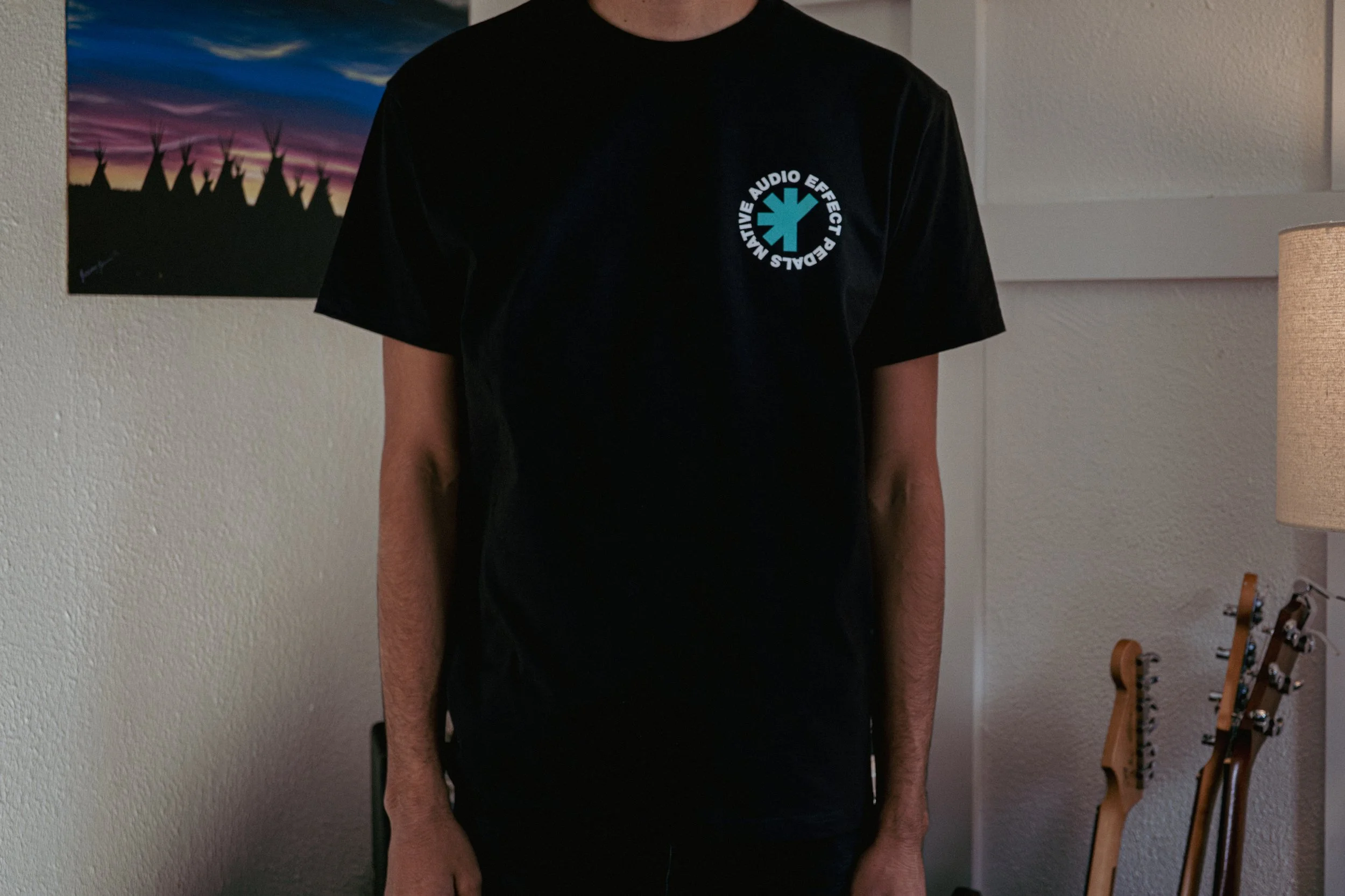 Product Photo - One Hot Tee Black:Teal Front.jpg